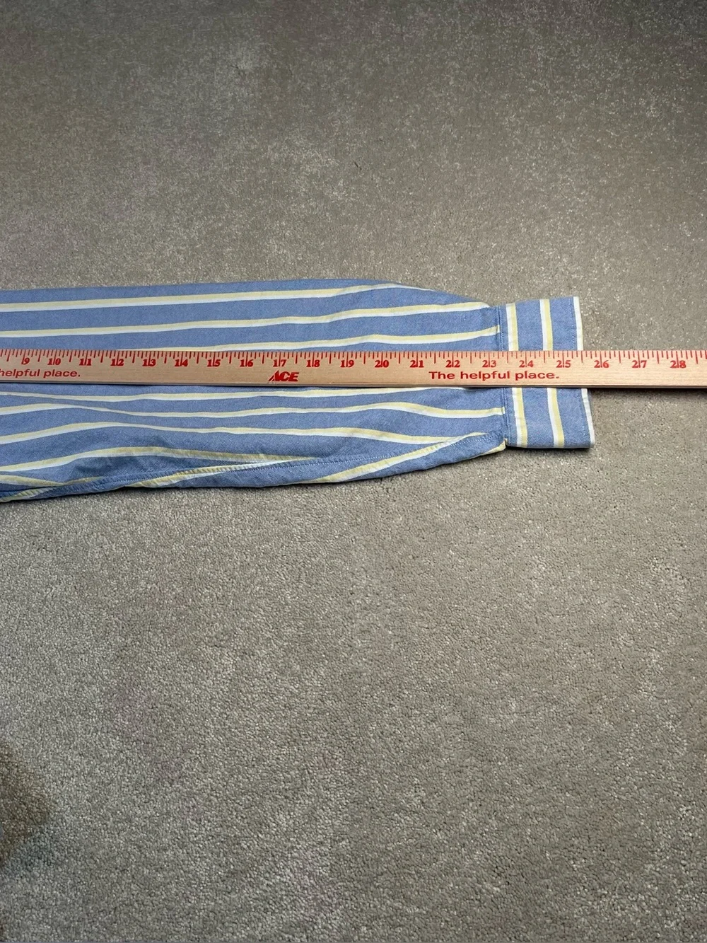 Ralph Lauren Button Down Striped Shirt Blue Yellow Classic Fit Cotton Men's XXL